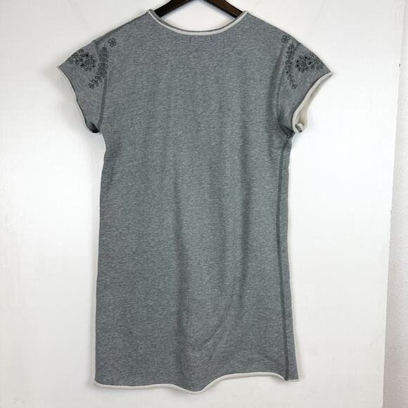 Rag & Bone /Jean Embroidered Mini Shift Dress Sweatshirt Gray - S - Picture 7 of 10